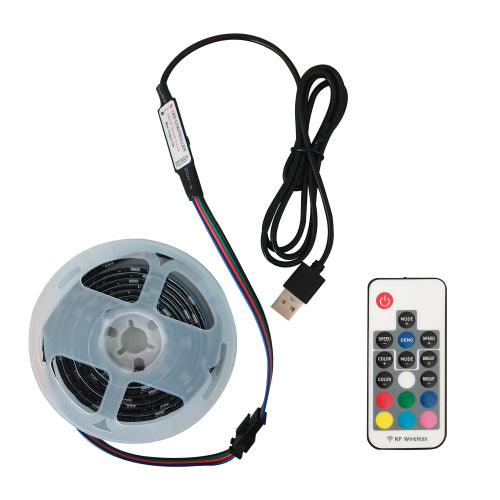 TV Media Console with LED Remote Control Light - White