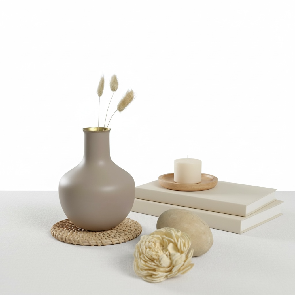 Small decorative vase Tan Matte 5.5” tall