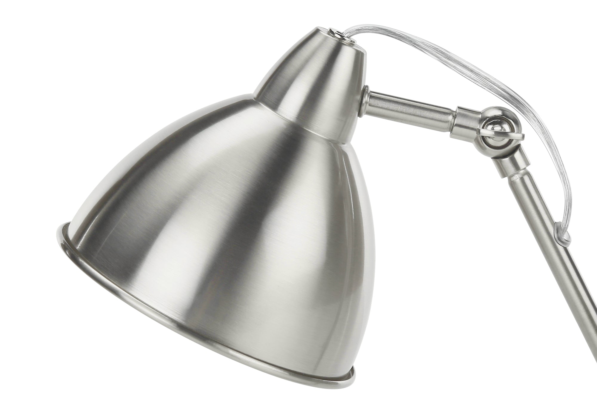 17"H Table Lamp, Usb Port Included, Nickel Metal, Nickel Shade, Modern