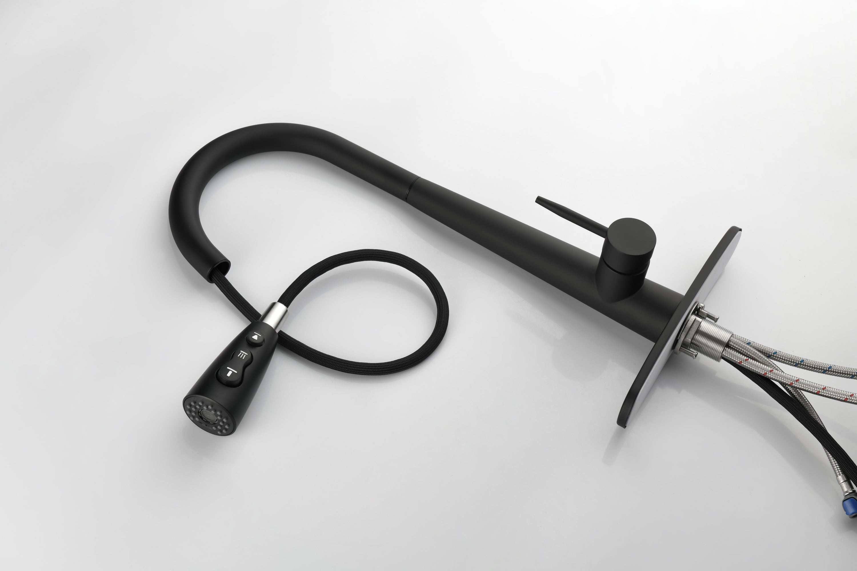 Single Handle Copper Kitchen Faucet - Matte Black