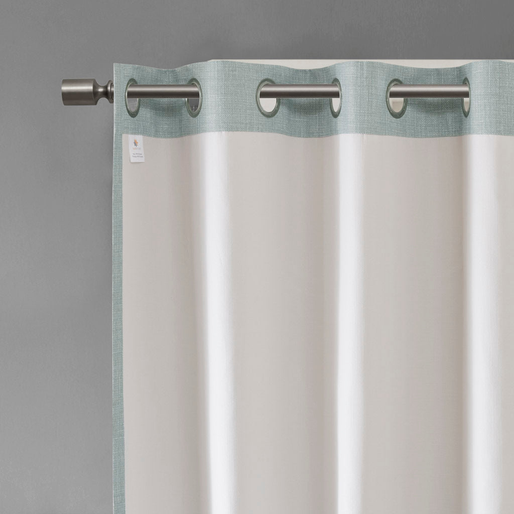 50x84"  Printed Heathered Blackout Grommet Top Curtain Panel - Seafoam