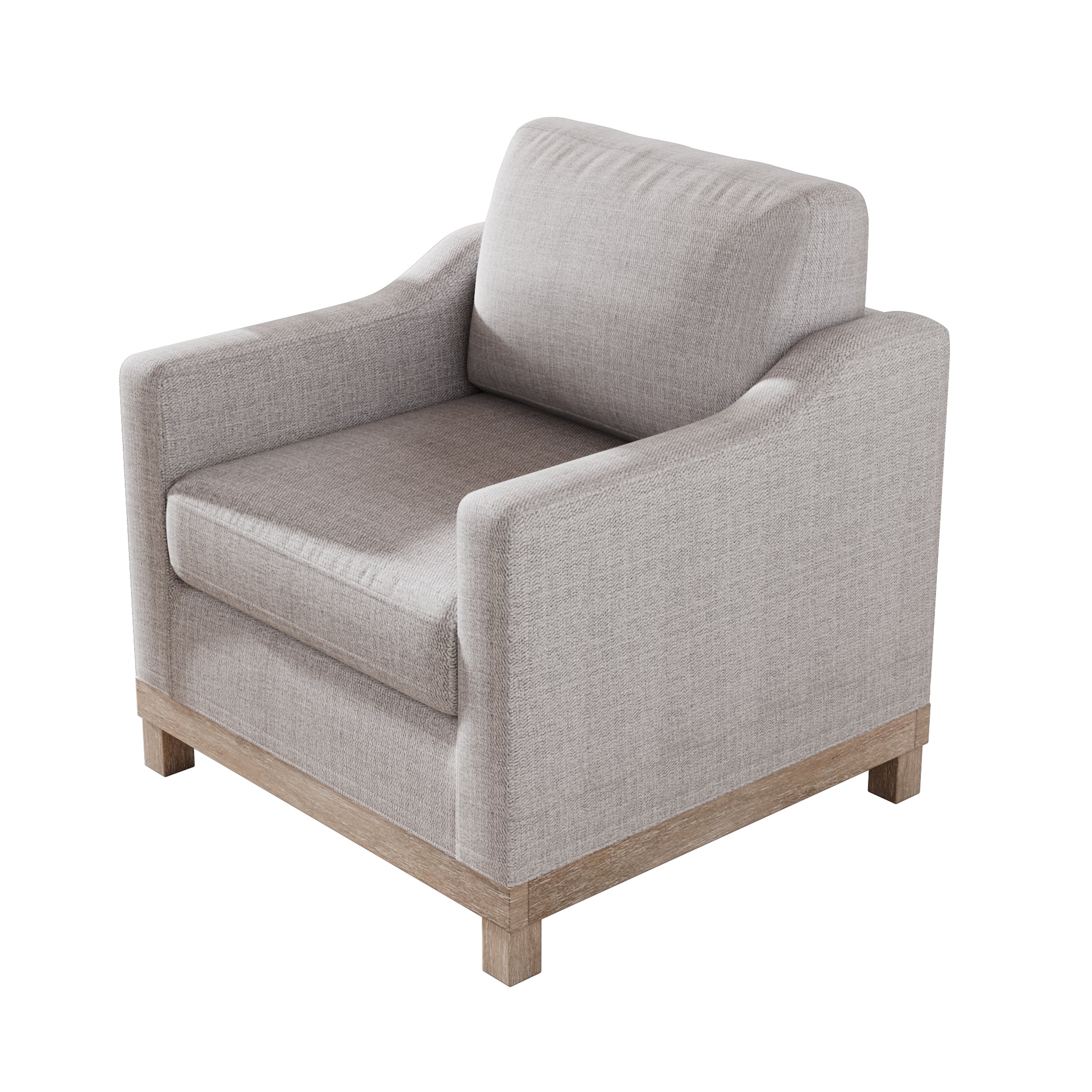 Contemporary Accent Chair with Rubber Wood Base Accent Chair - Grey