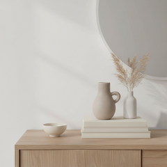 Minimalist Vase with 1 handle Tan Matte 8.5"