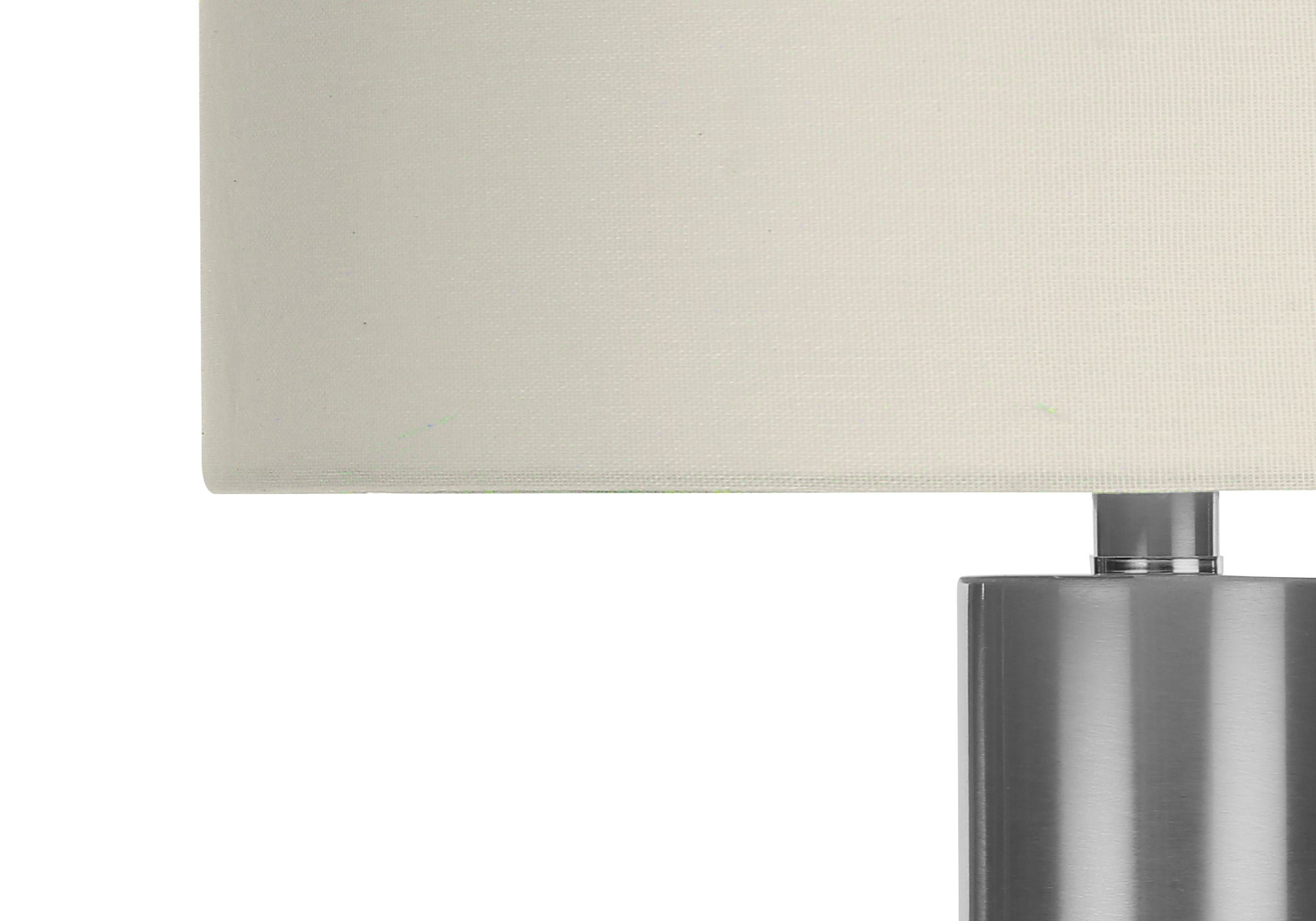 28"H, Table Lamp, Nickel Metal, Ivory / Cream Shade, Contemporary