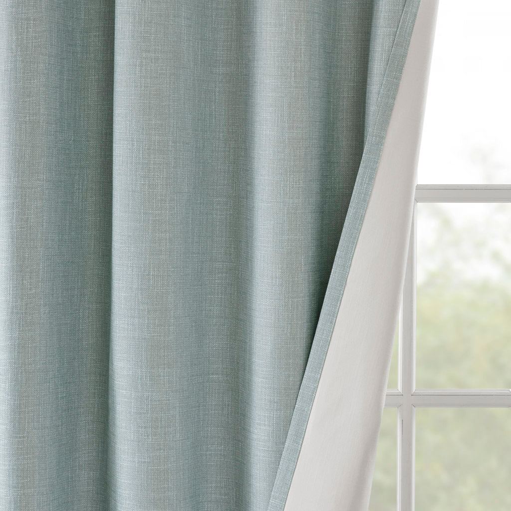 50x84"  Printed Heathered Blackout Grommet Top Curtain Panel - Seafoam