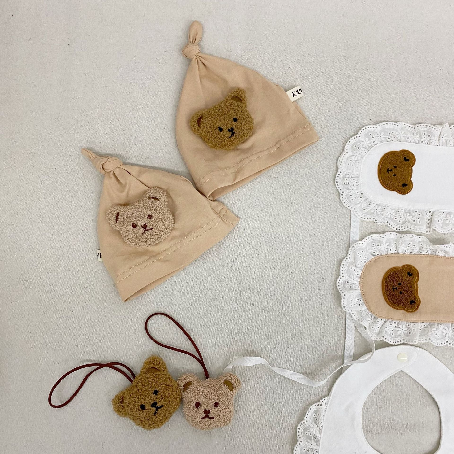 Decorative Teddy Bear Plush Hanging Charms, Baby Name Pendant Ornaments, Brown or Beige