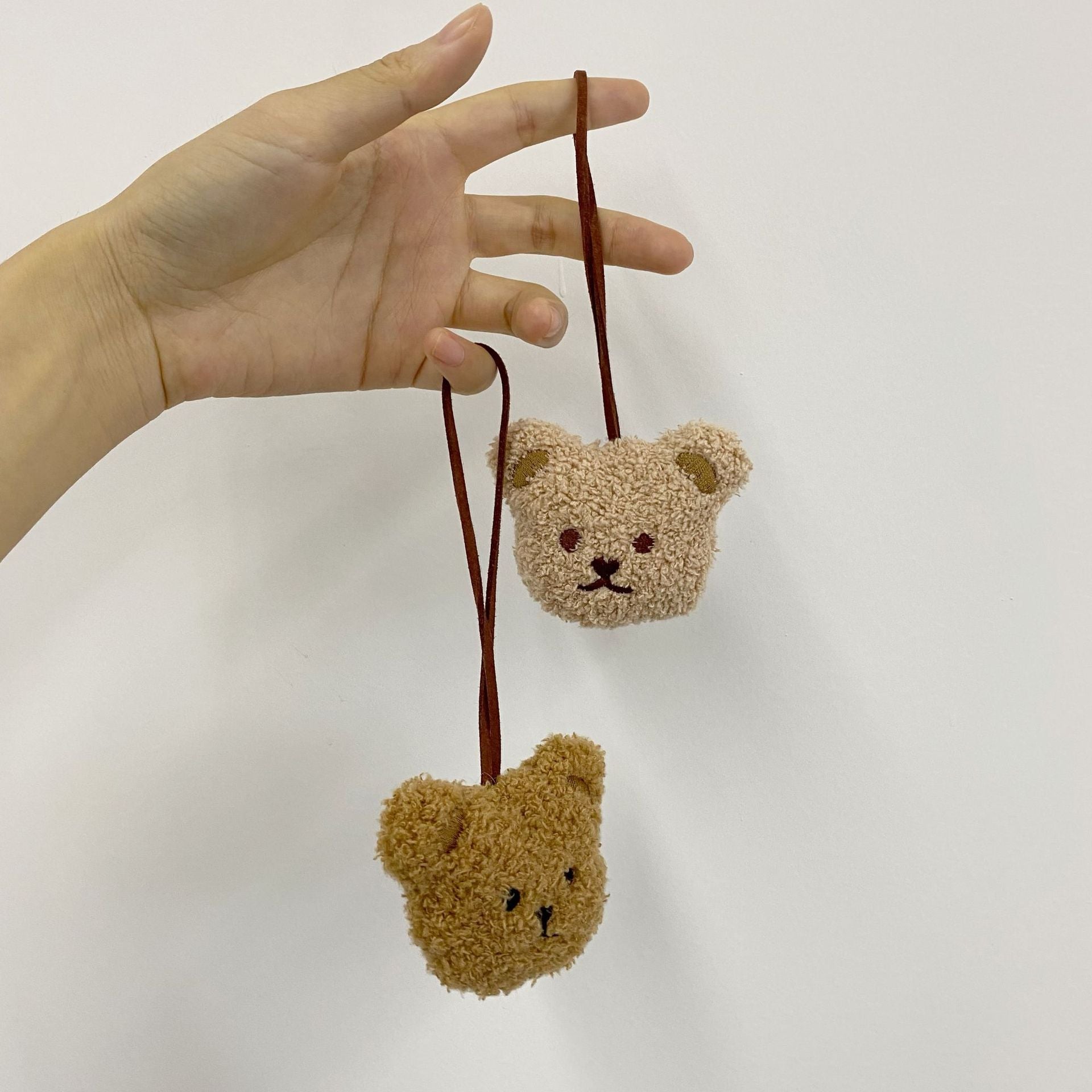Decorative Teddy Bear Plush Hanging Charms, Baby Name Pendant Ornaments, Brown or Beige