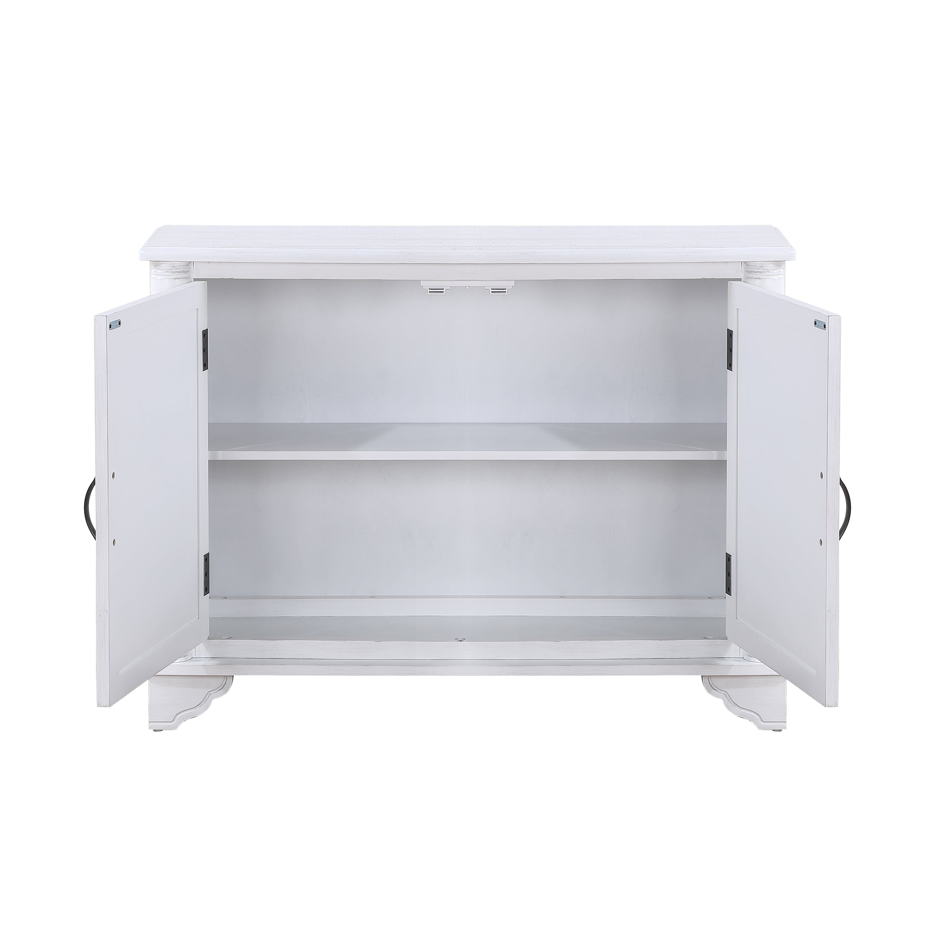 40"  Console Table with Storage Shelf, Retro Entryway Table with Adjustable Storage Shelf - Antique White