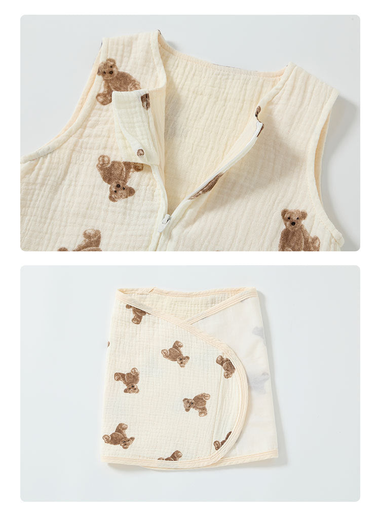 Baby Sleeping Bag Vest Cotton Gauze 4 Layers Bellyband Anti-startle Gro-bag
