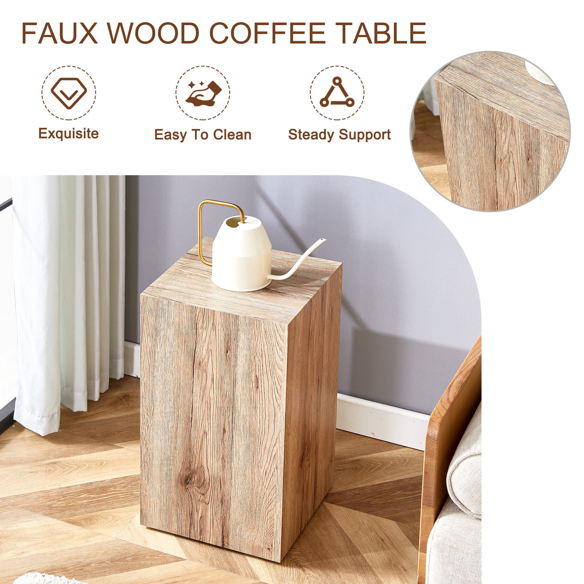 Modern Three-piece Coffee Table Stylish Design Wood
