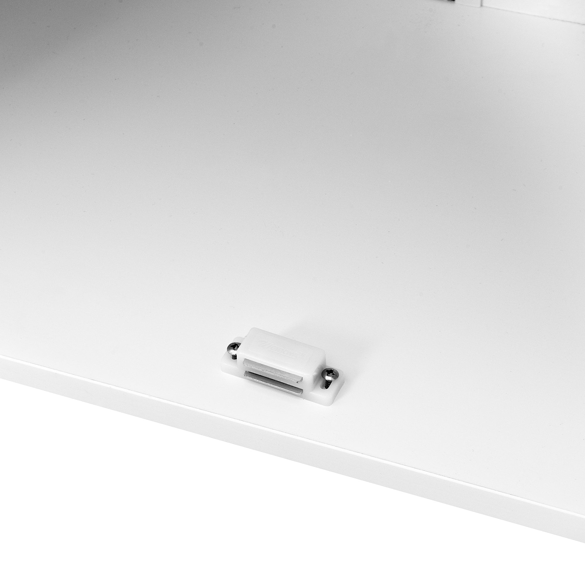 Bathroom Floor Storage Cabinet with Double Door Adjustable Shelf - White