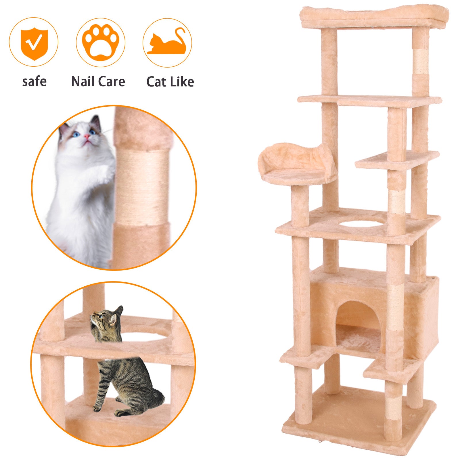 Cat Climbing Frame - Cream White