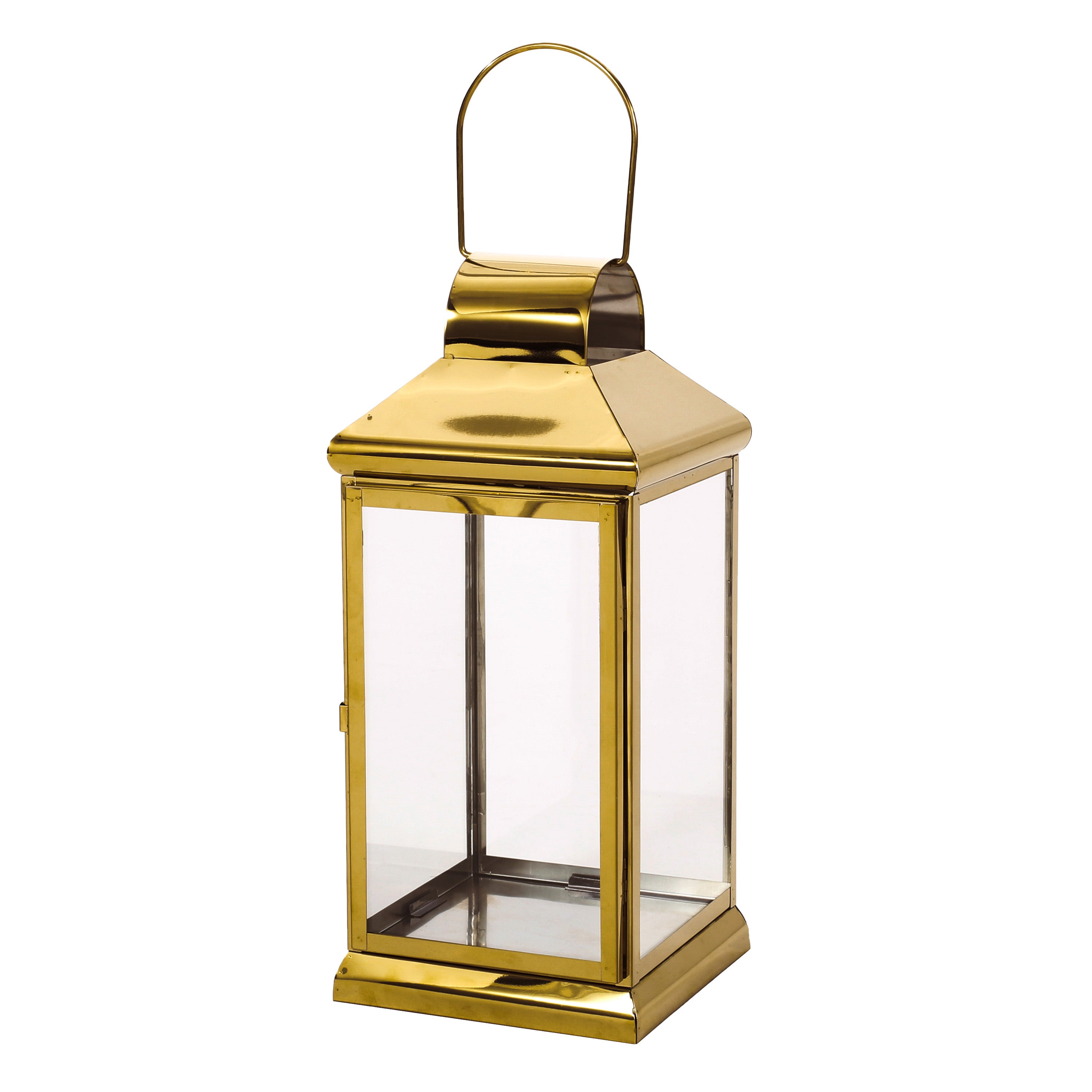 Elegant Stainless Steel Lantern Gold 16"H