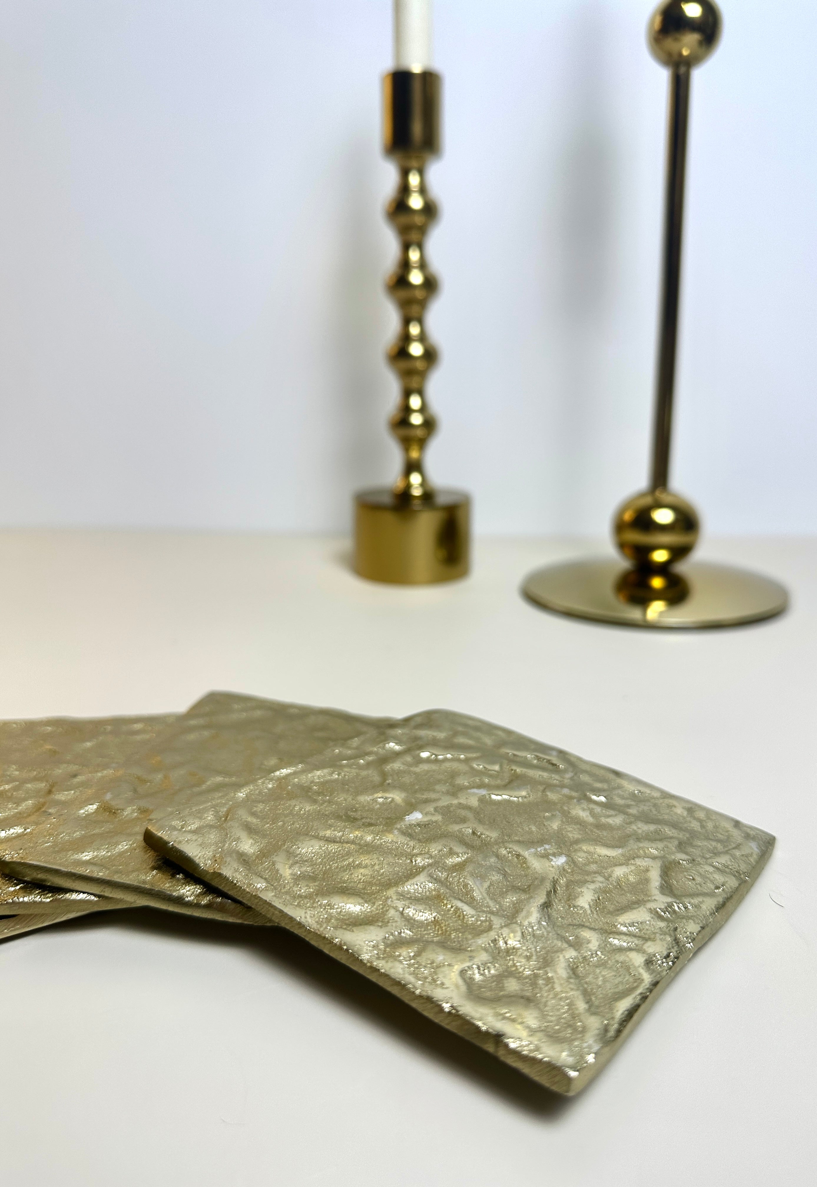 Luxury Metal Gold Coaster Set of 4