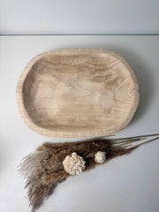 Boho Chic Paulownia Square Decorative Tray 14.5" long