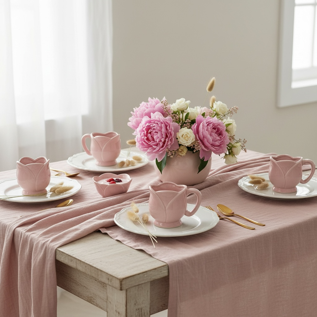 Baby Pink Flower Mug 4“ (1 piece)