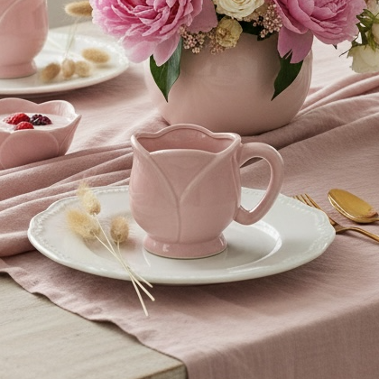 Baby Pink Flower Mug 4“ (1 piece)