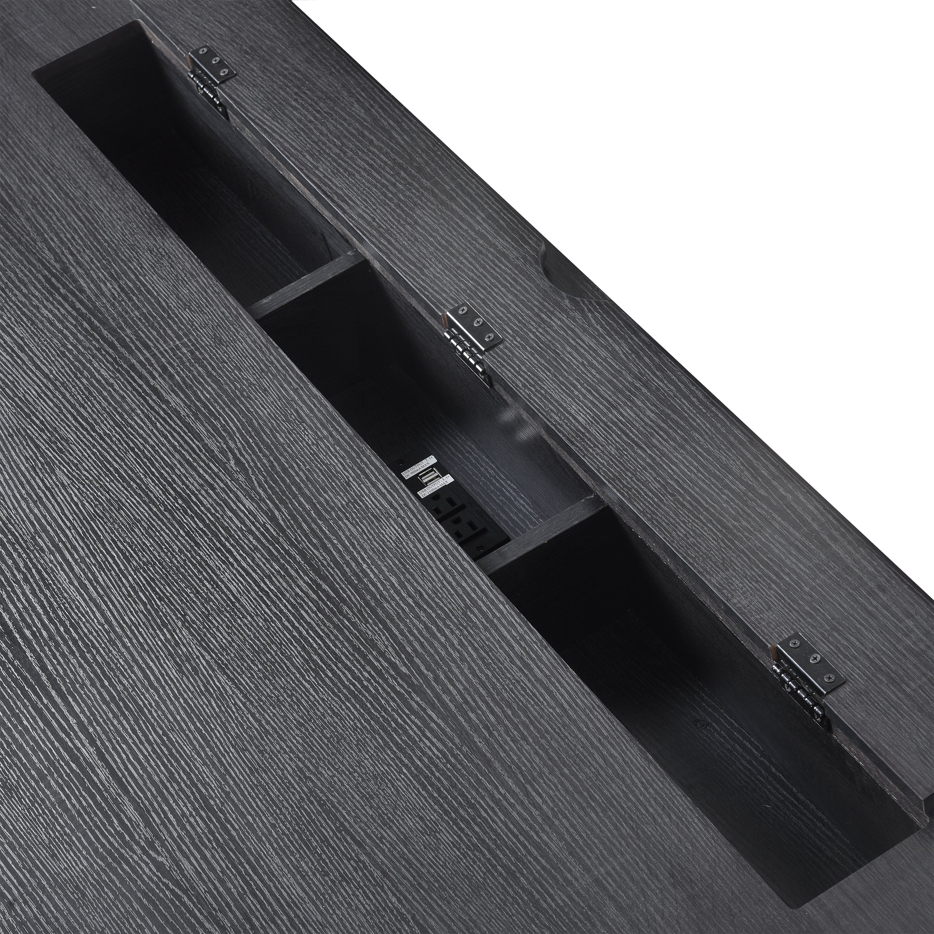 70"Classic and Traditional Executive Desk with Metal Edge Trim - Black