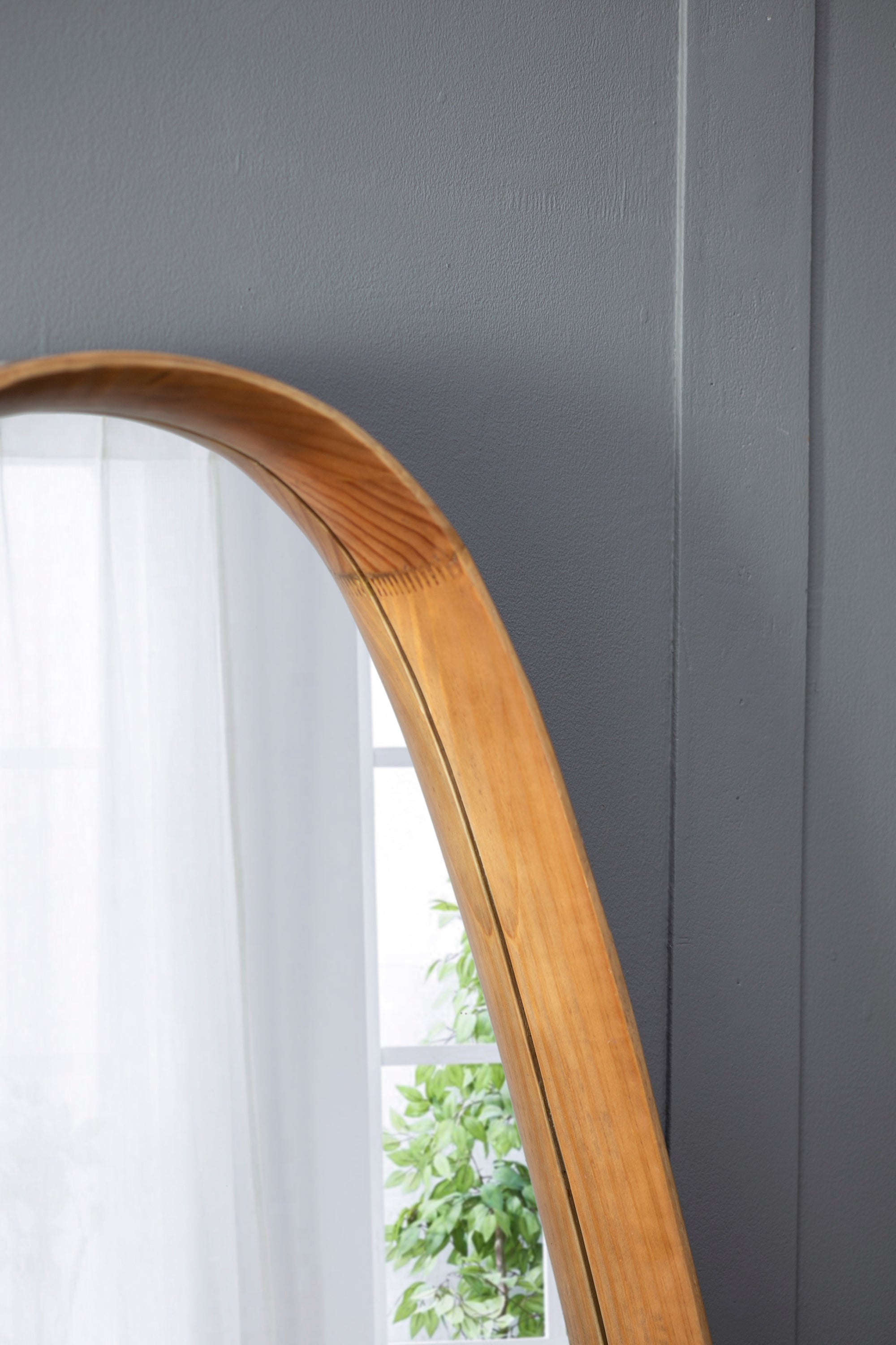 Irregular Mirror with Wood Frame 30"x38"