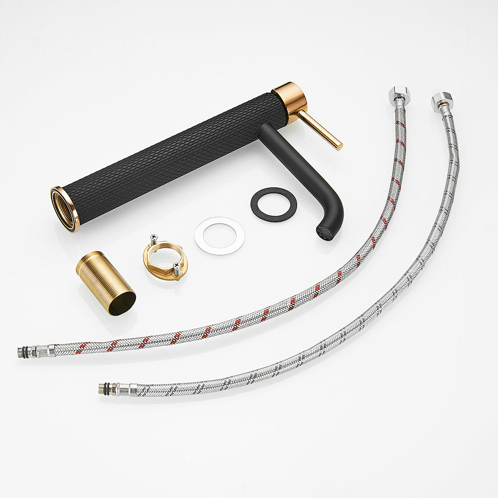 Black and Gold Faucet for Bathroom Sink