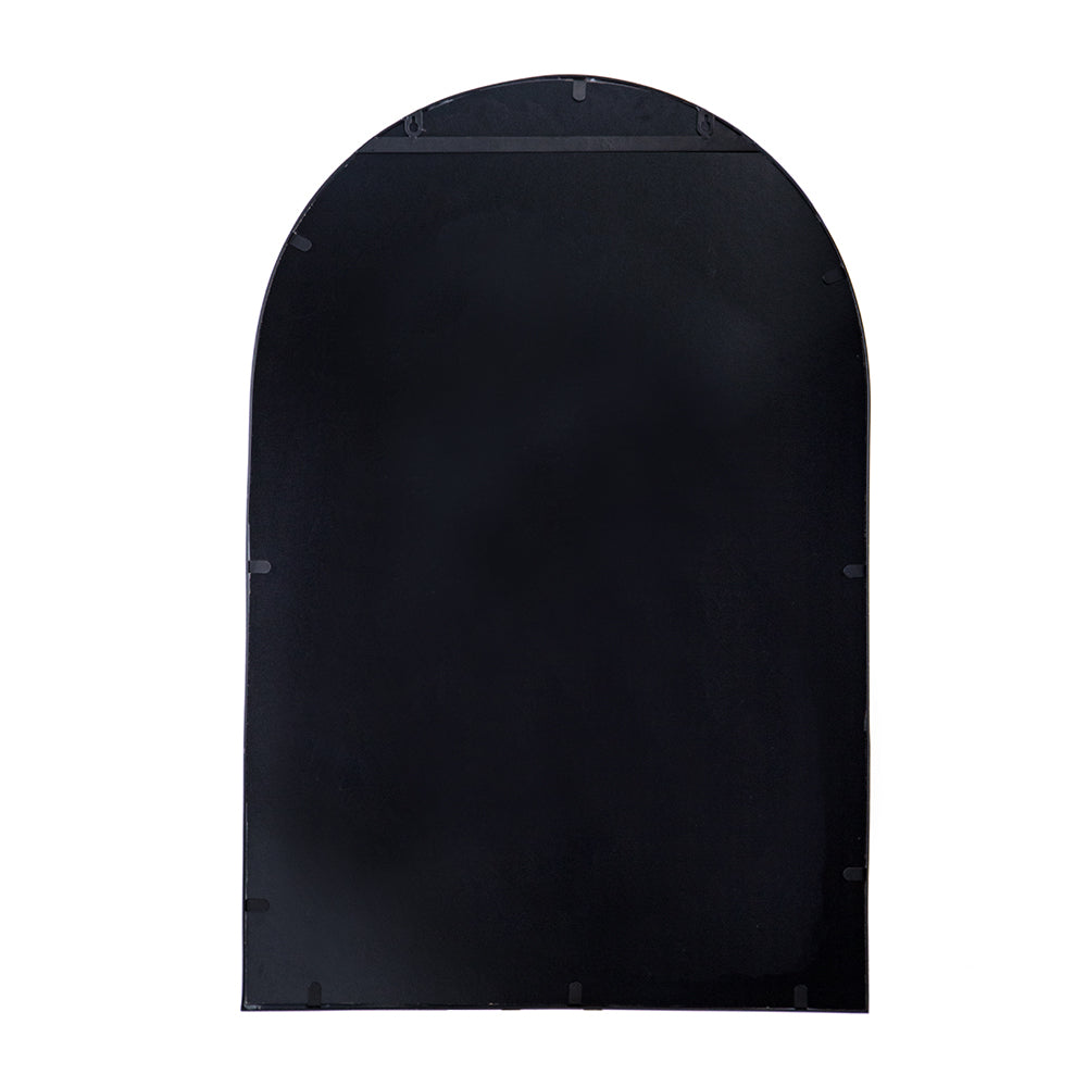 Black Arched Mirror with Metal Frame
