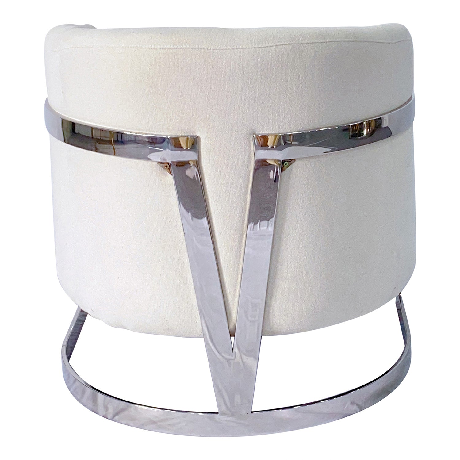 Elegant Modern White and Silver Sofa Chair