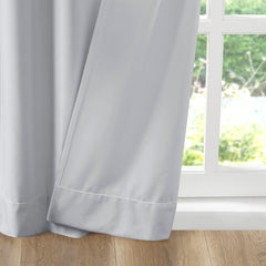 Room Darkening Poly Velvet Rod Pocket/Back Tab Curtain Panel Pair - Light Grey