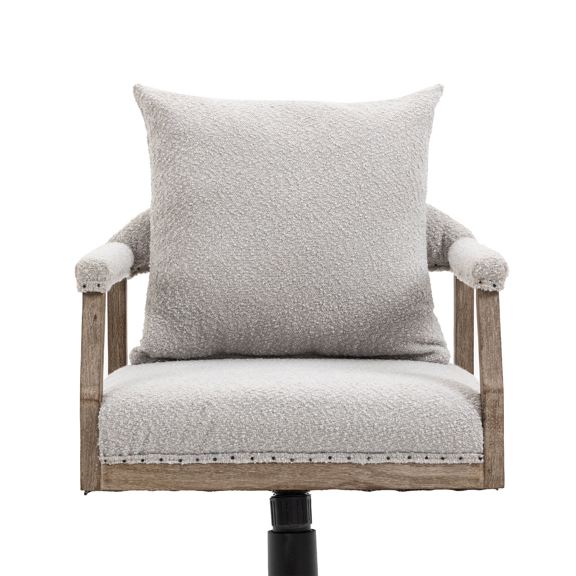 Office Chair Adjustable Swivel Chair Fabric Seat Home Study Chair - Light Gray