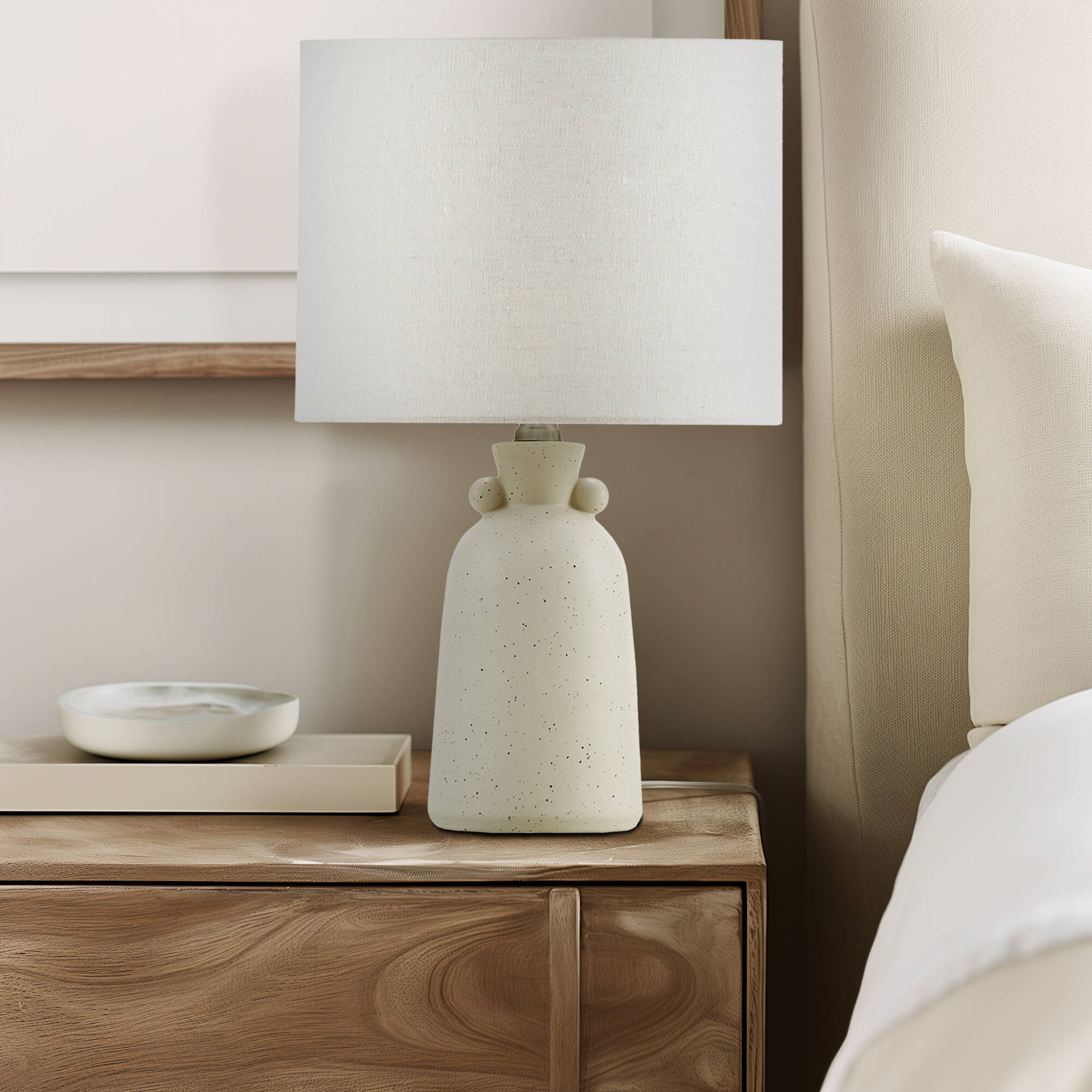 16" Ceramic Table Lamp - Cream