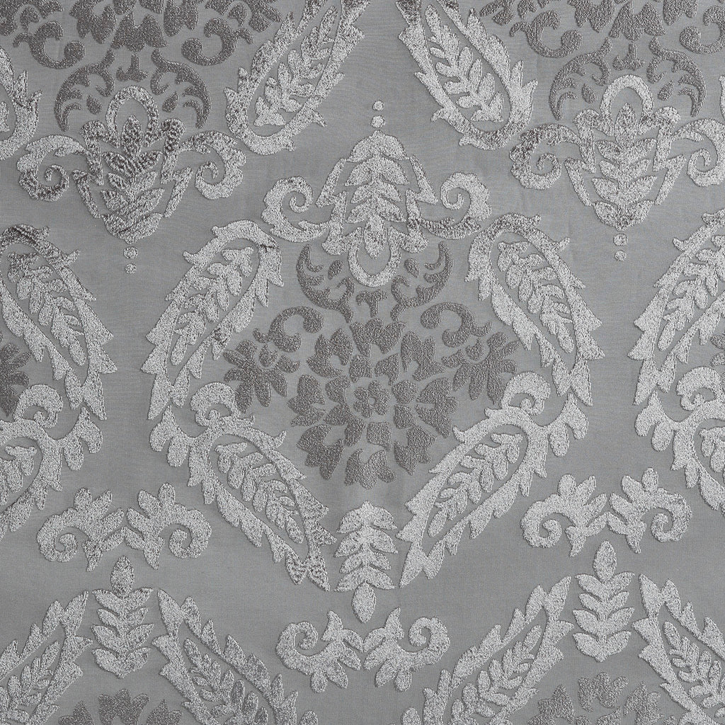 50x108" Knitted Jacquard Paisley Total Blackout Grommet Top Curtain Panel - Grey (1 panel only)