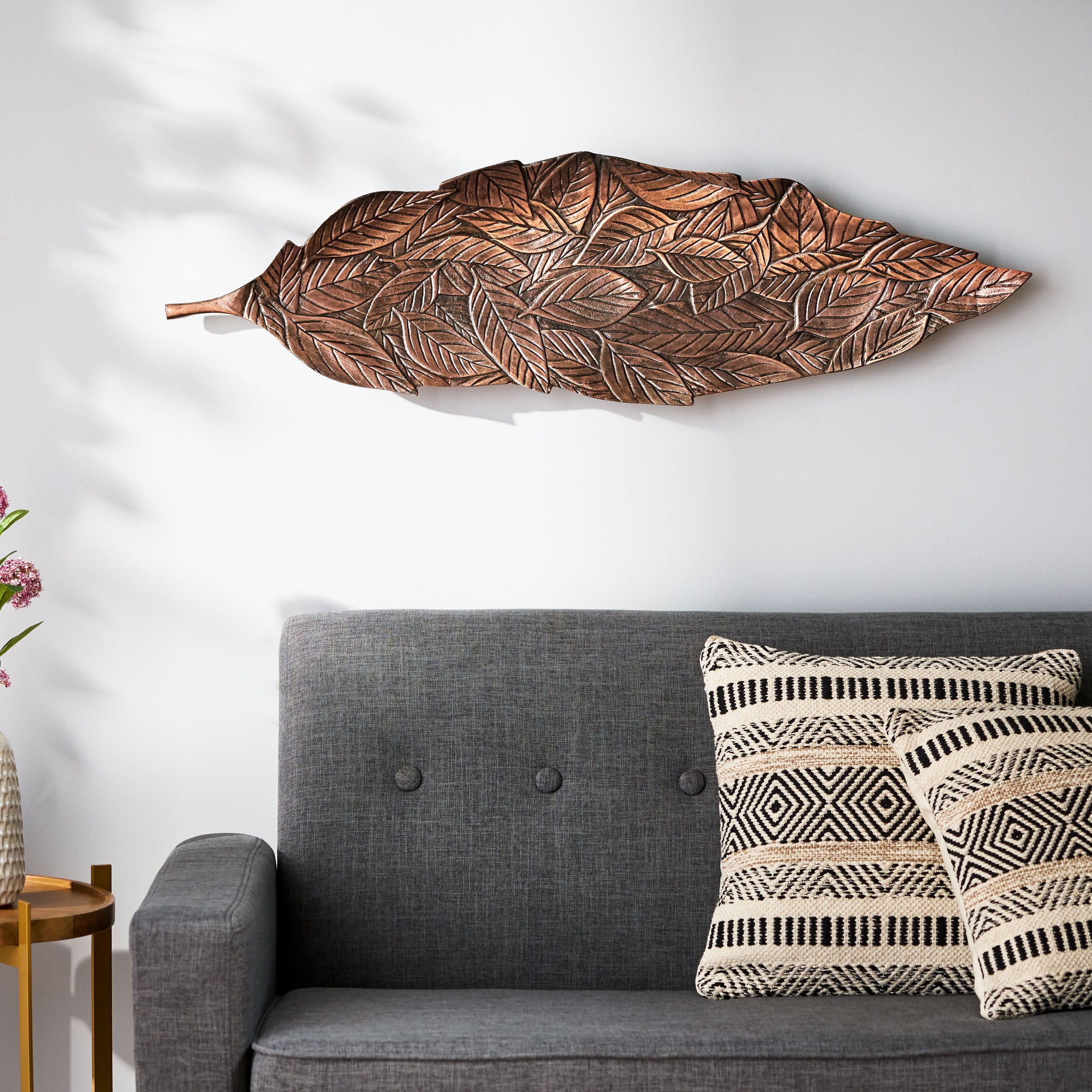 Handcrafted Leaf Wall Decor - Copper