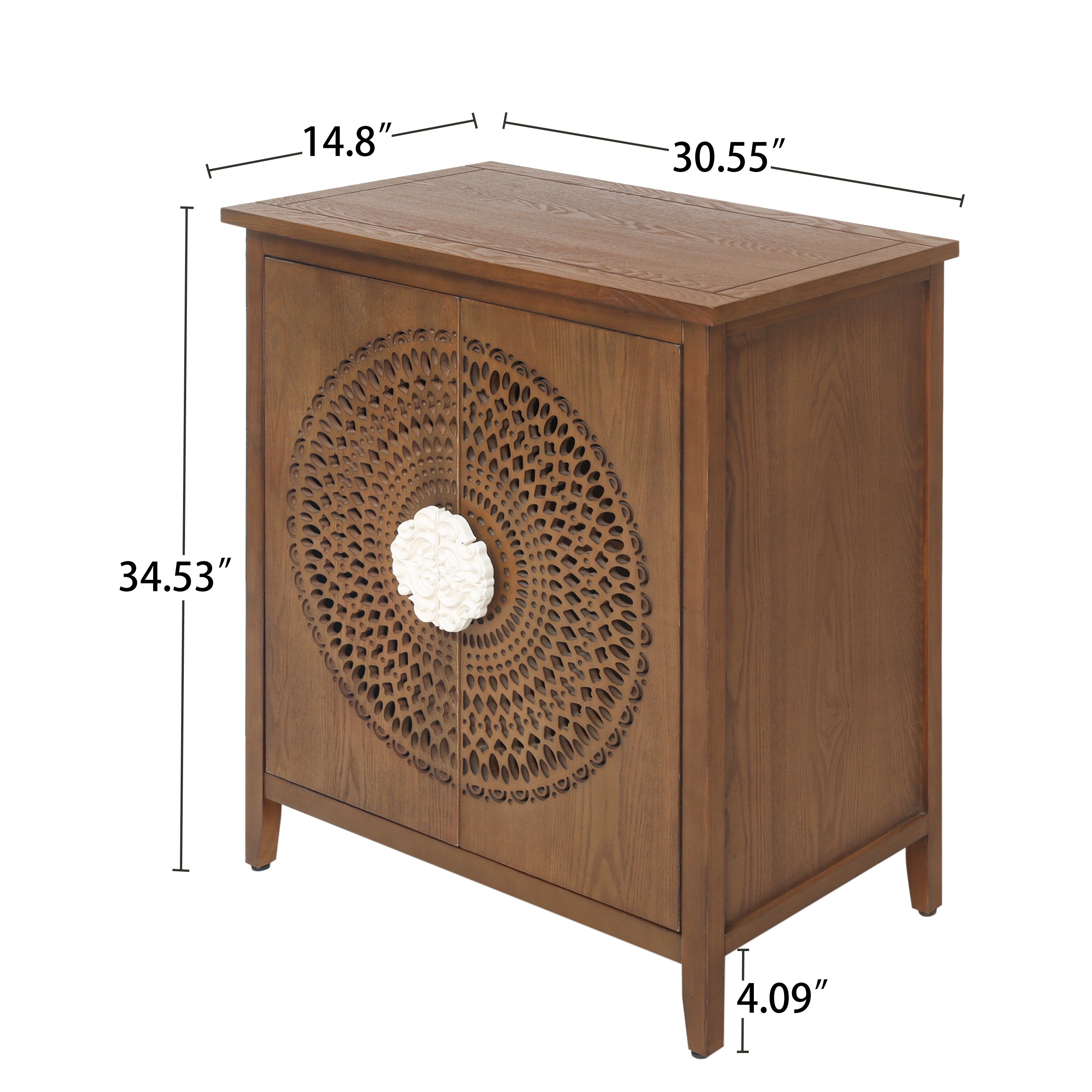 Antique Style 2 Door Cabinet - Walnut