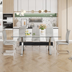 Modern Luxurious dining Table - Double X Plated Metal