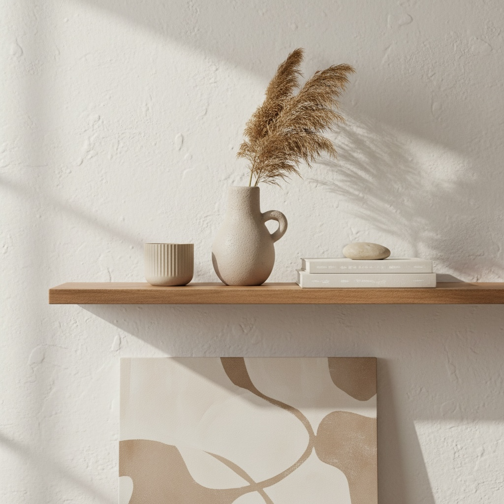 Minimalist Vase with 1 handle Tan Matte 8.5"