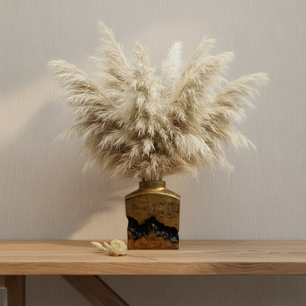 Sculptural Metal Bronze Black Tree Style Vase