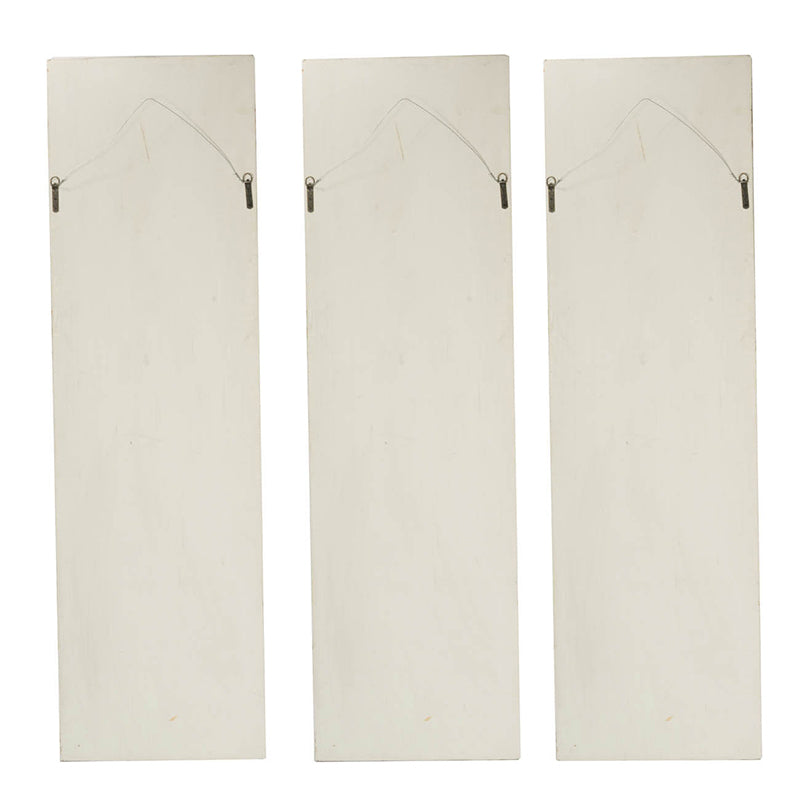 Set of 3 Large White Wall Art Panel, Rectangle Wall Sculpture, Wall Décor 21"x71"
