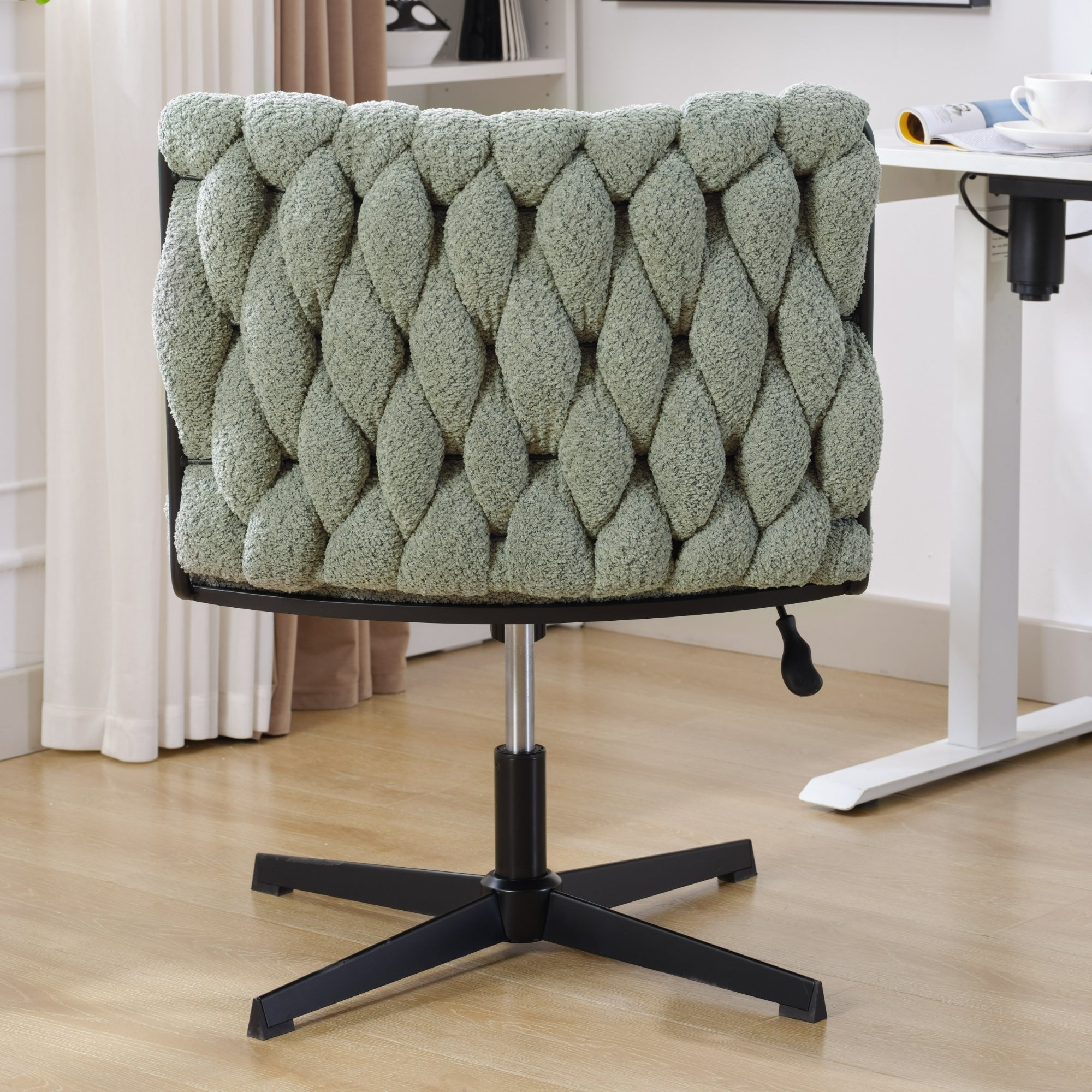 Armless Office Desk Chair No Wheels - Green