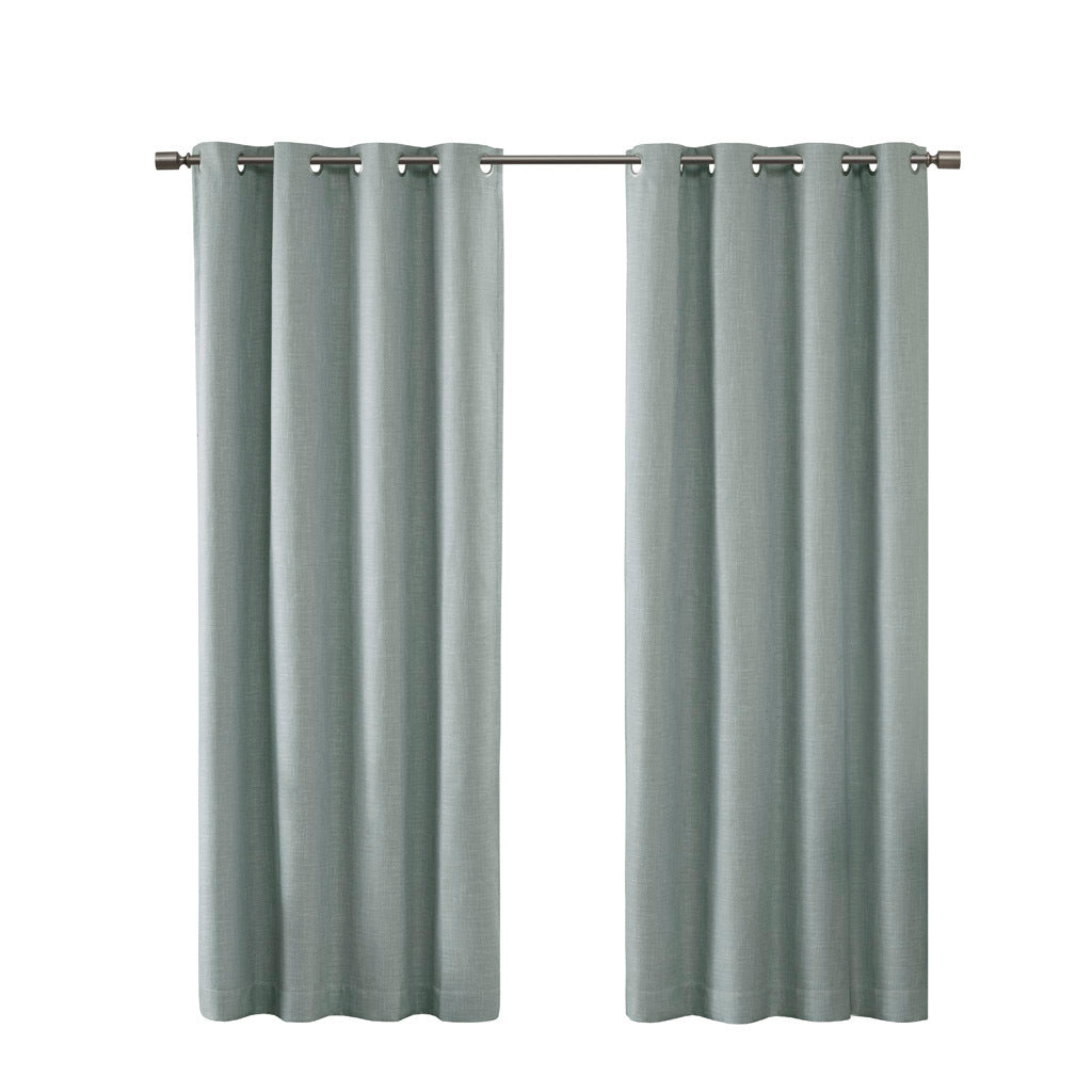 50x84"  Printed Heathered Blackout Grommet Top Curtain Panel - Seafoam