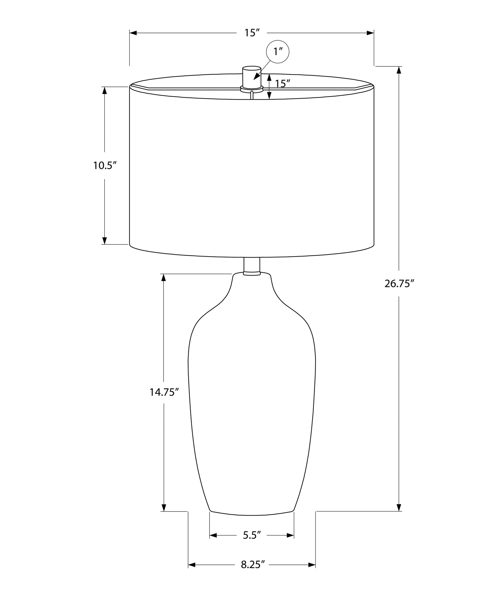Table Lamp 27"H, Grey Ceramic, Beige Shade, Contemporary