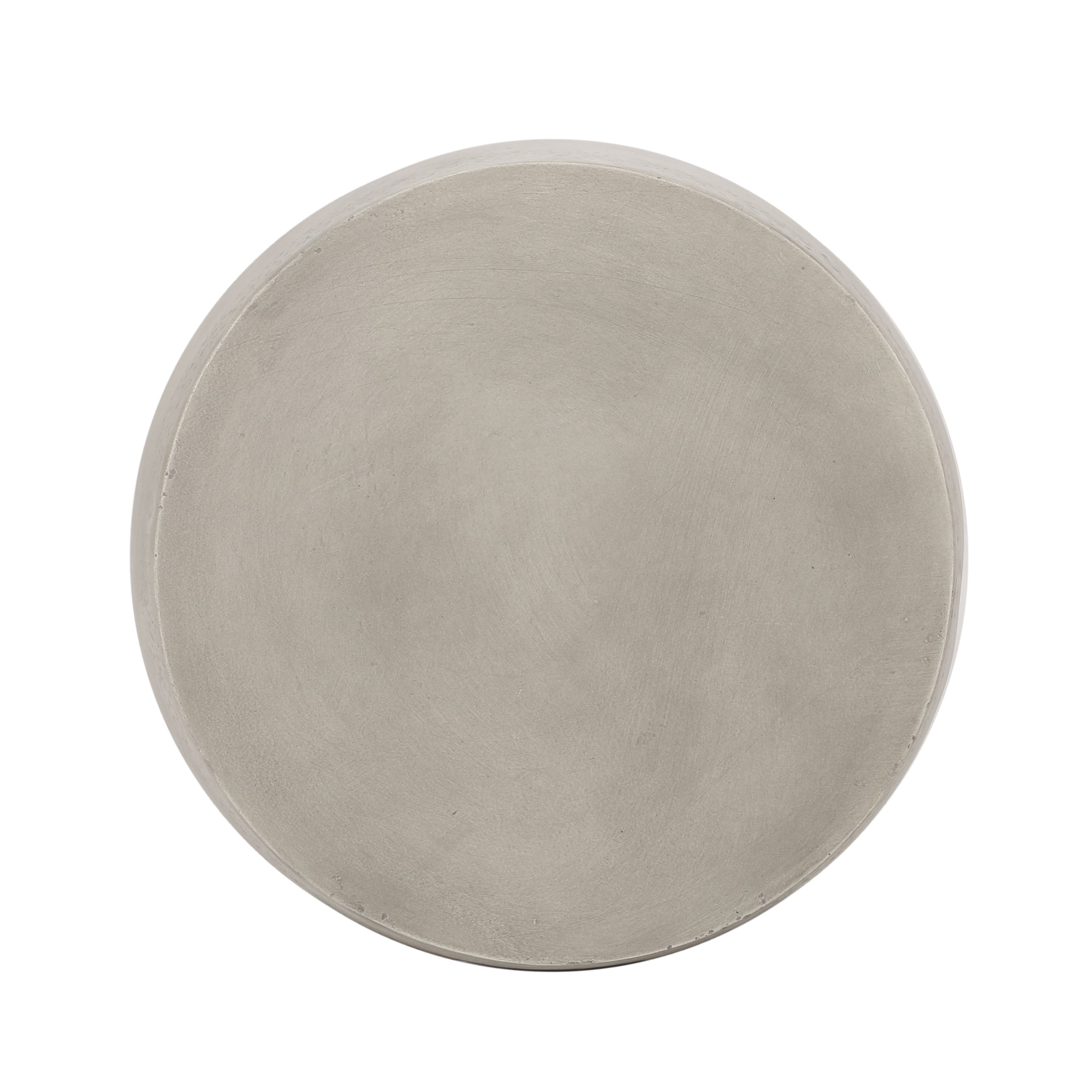 Minimalist Drum Shape Side Table - Light Gray