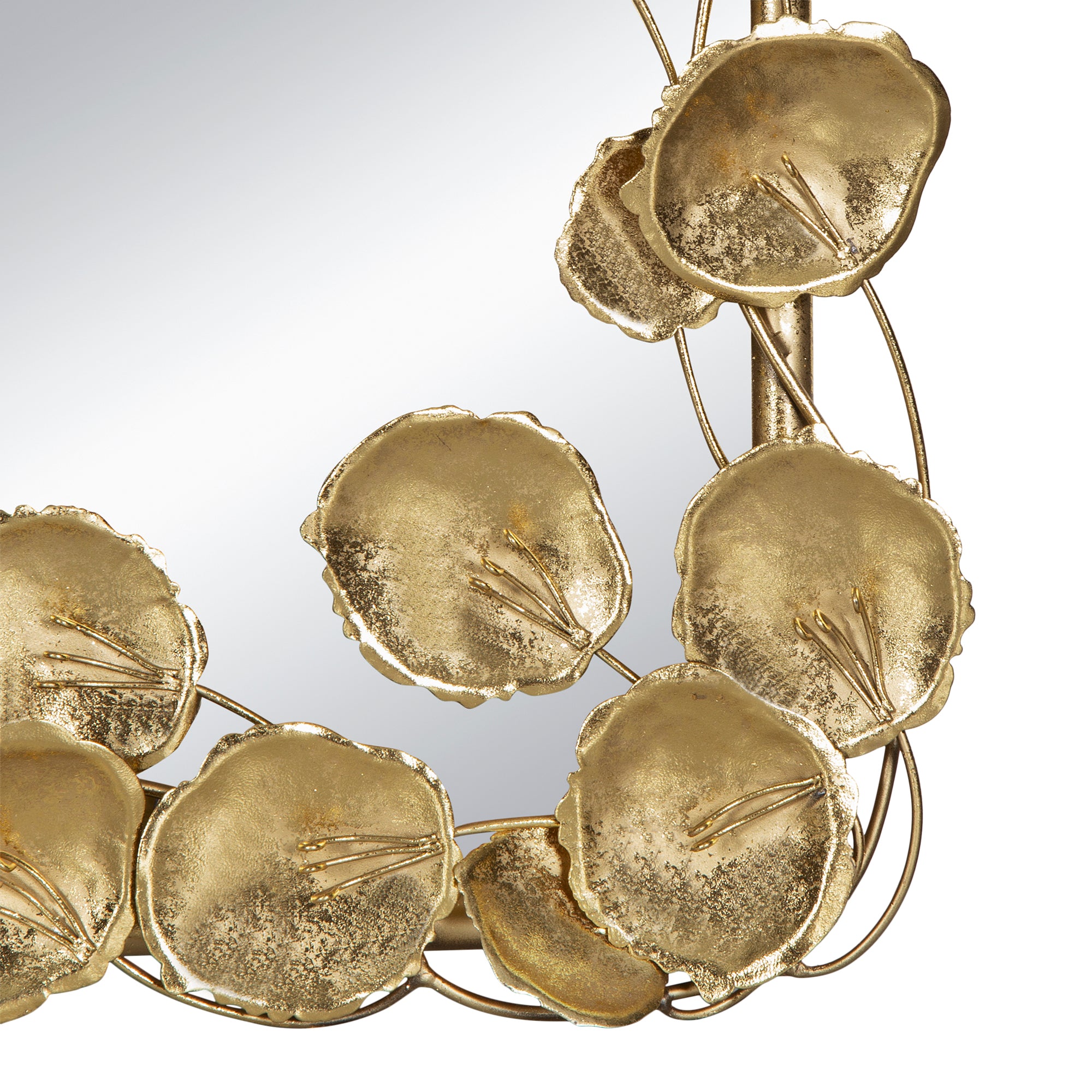 Full Length Mirror with Golden Leaf Accents 61" x 31"