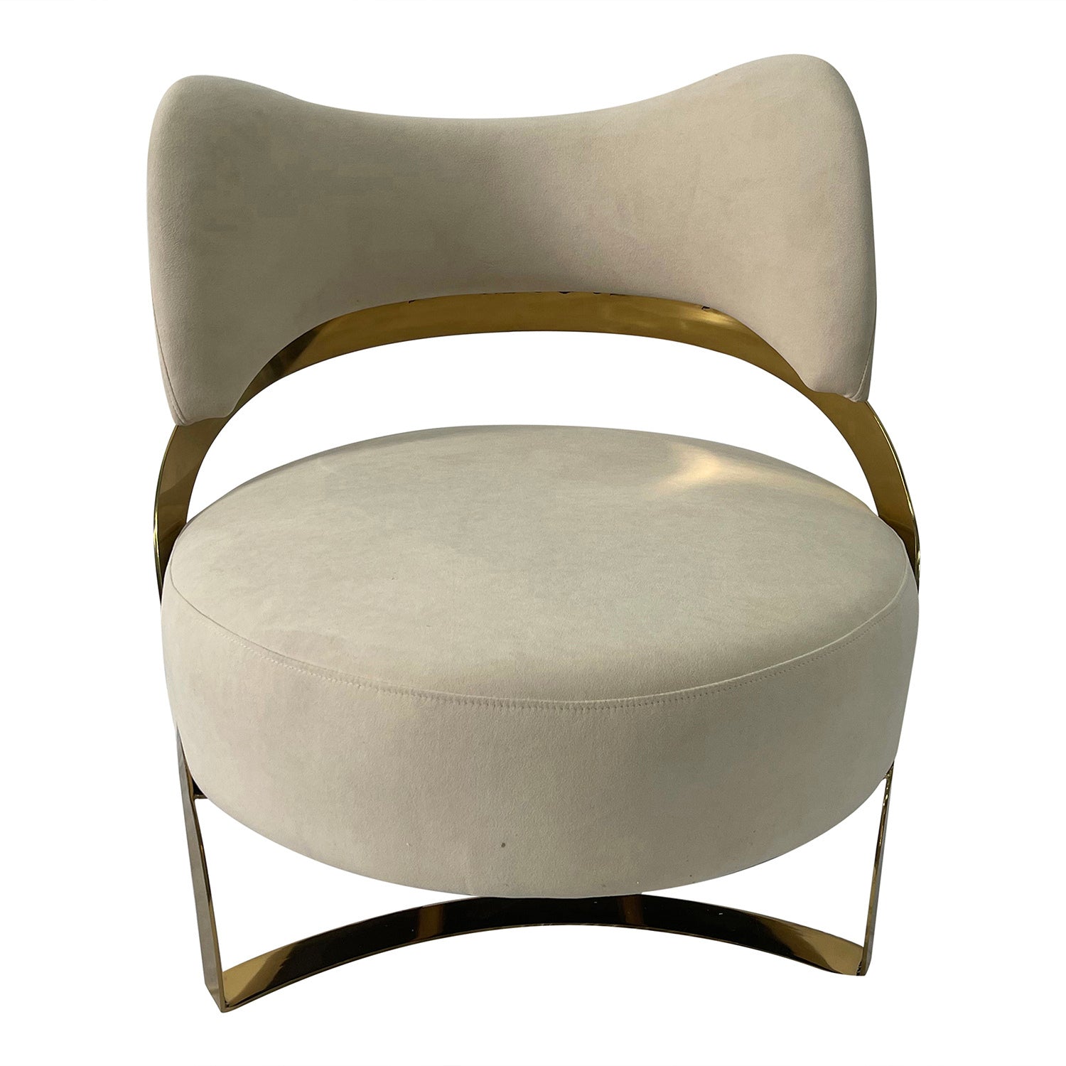 Light Beige and Gold Sofa Chair
