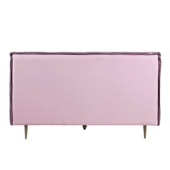 Modern Eastern King Bed - Pink Top Grain Leather