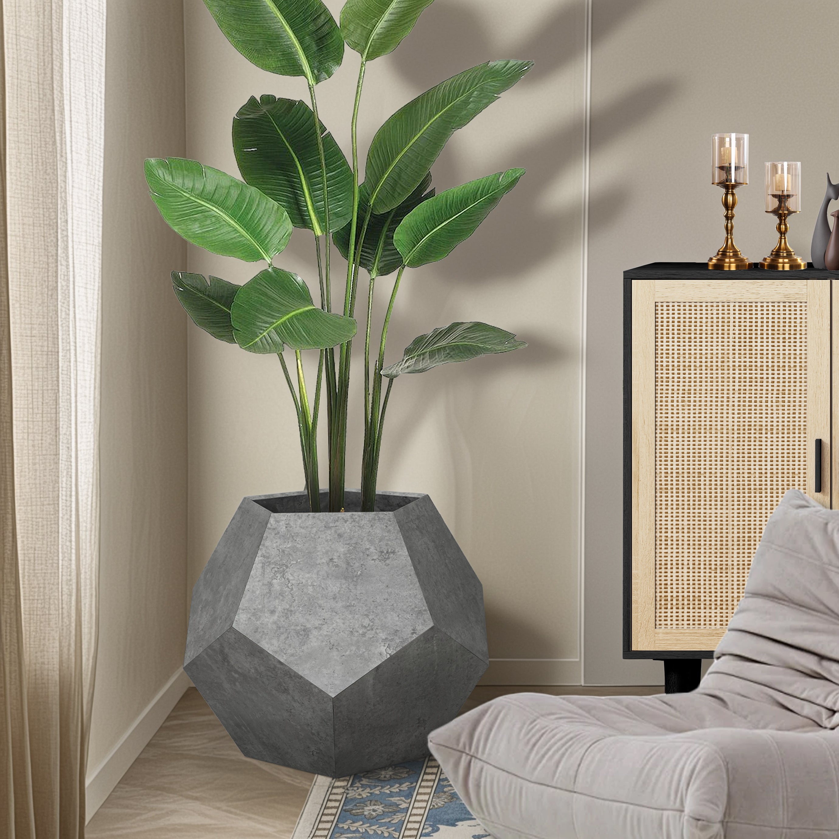 25.98"Modern Pet Furniture Cat Litter Side Table,  Cement Gray