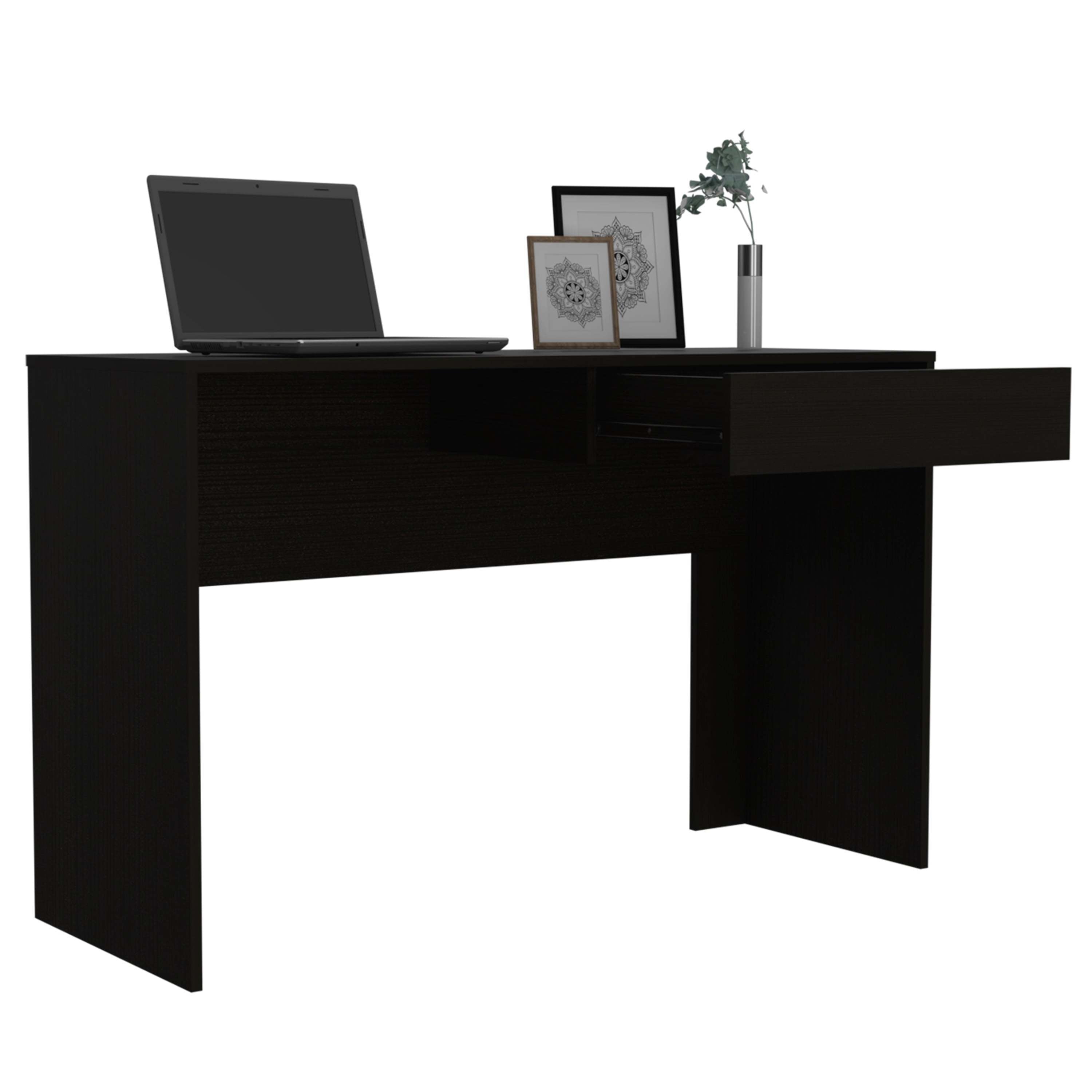 Tampa Writing Computer Desk Two Drawers - Black
