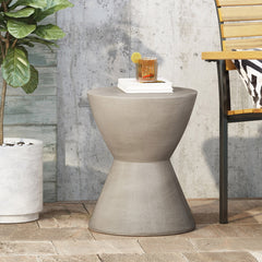 Modern Hourglass Side Table - Light Grey