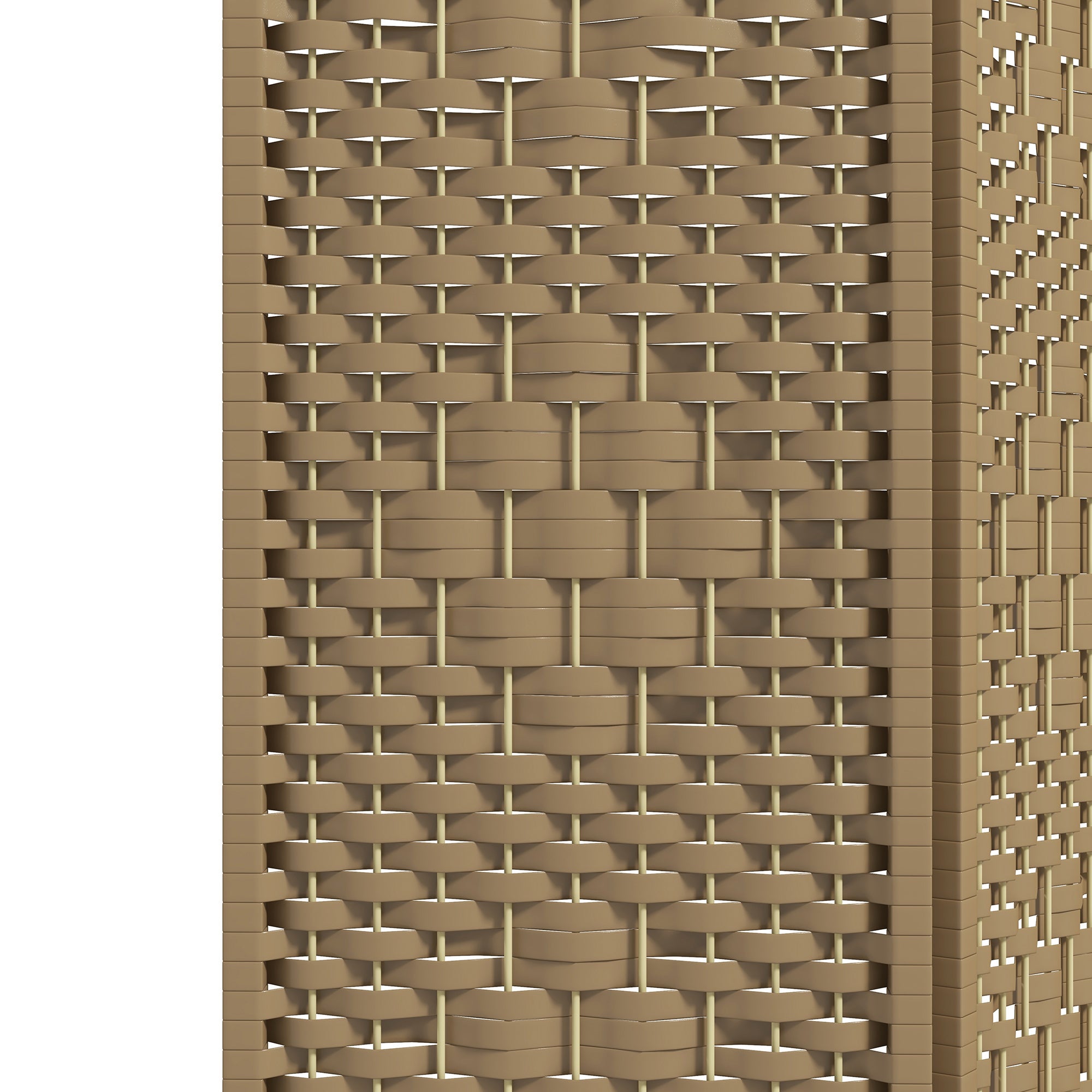 4 Panel Room Divider, Folding Privacy Screen, 5.6' Room Separator, Wave Fiber Freestanding Partition Wall Divider, Natural
