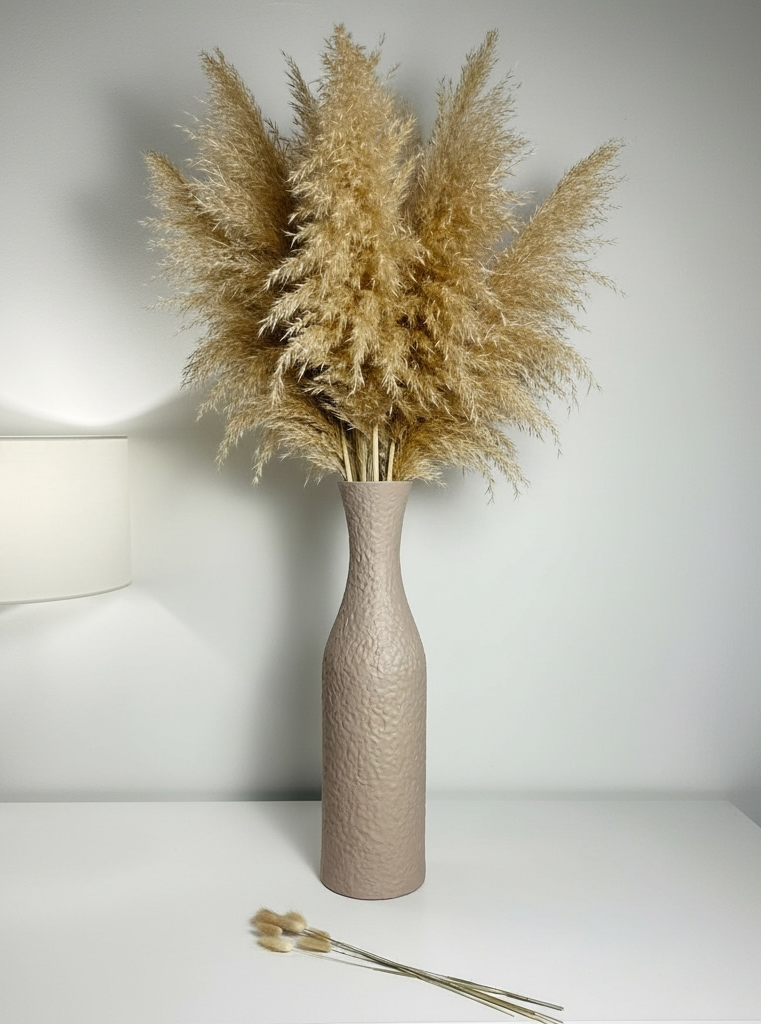 Minimalist Floor Vase 20" tall, Tan Matte