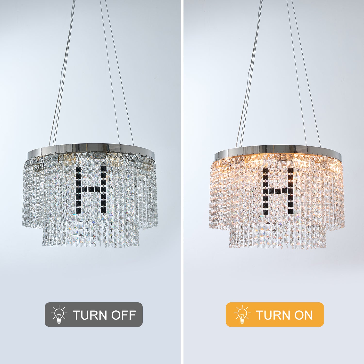 Modern Crystal Chandelier Round Crystal Lamp Luxury Home Decor Light Fixture