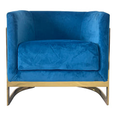 Elegant Blue and Gold Sofa Chair
